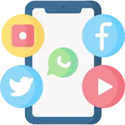 Celular Con Iconos De Redes Sociales